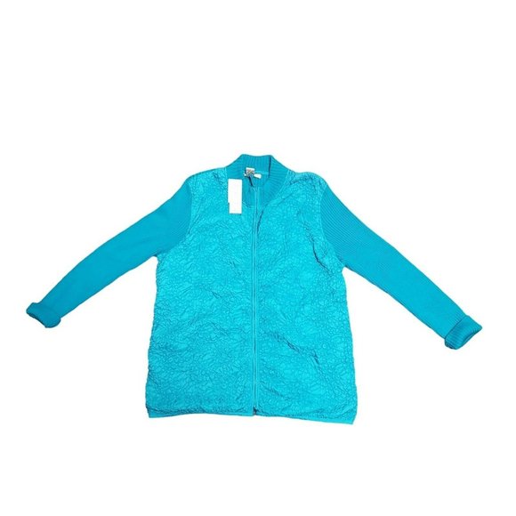 Peter Martin Stein Mart Women's Full Zip Jacket Plus Size 2X Turquoise‎ NWT New - Picture 1 of 8